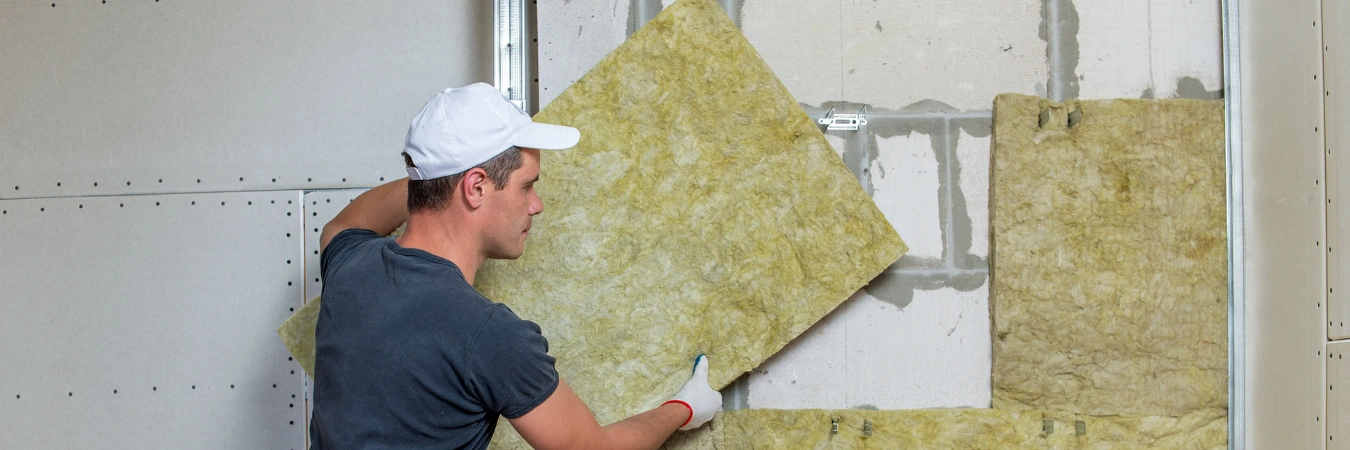 ısı yalıtımı yapan işçi