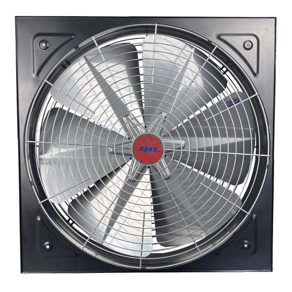 Ayas 60 cm Kare Sanayi Tipi Aspiratör 380 Volt Trifaze (Siyah Kasa)